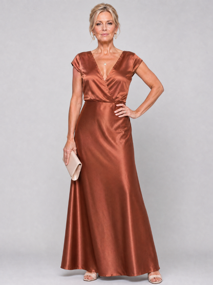 Hazel | Cap Sleeve Wrap Maxi Dress