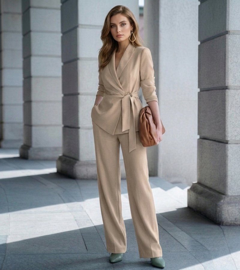 Nita – Tailored Wide-Leg Two-Piece Set