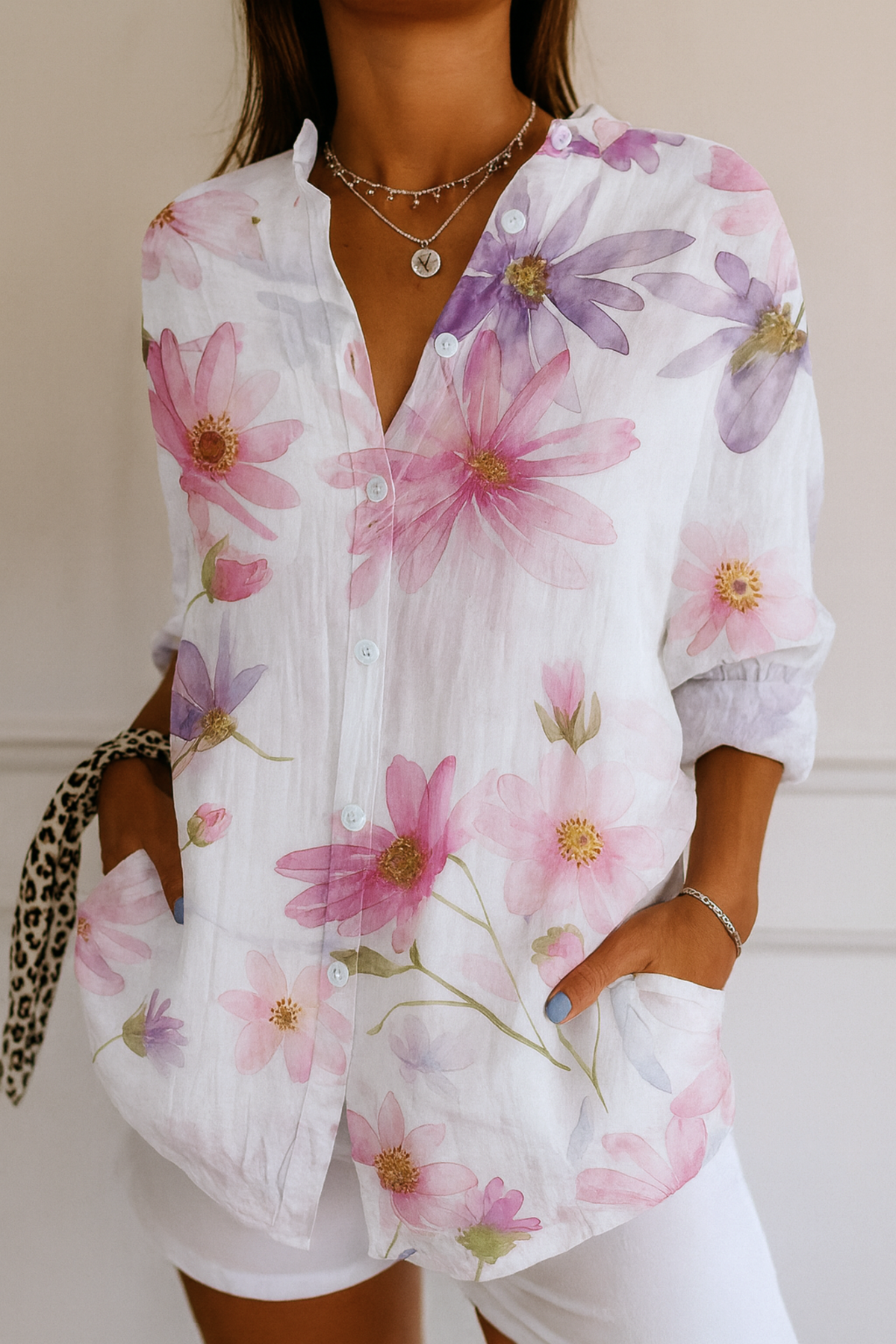 Kristy – Artistic Floral Print Blouse