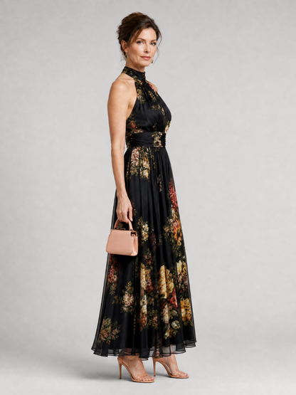 Grace | Floral Halter Midi Dress