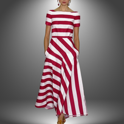 Minka | Striped a-Line Maxi Gown
