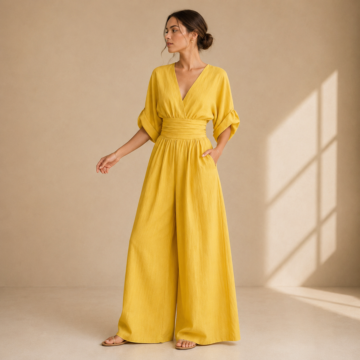 Alexandra – Wide-Leg Wrap Jumpsuit