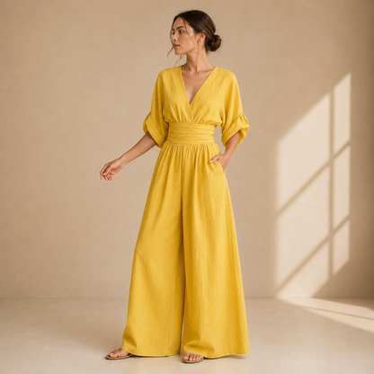 Alexandra – Wide-Leg Wrap Jumpsuit