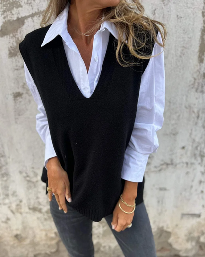 Alicia – Classic Knit Layering Vest