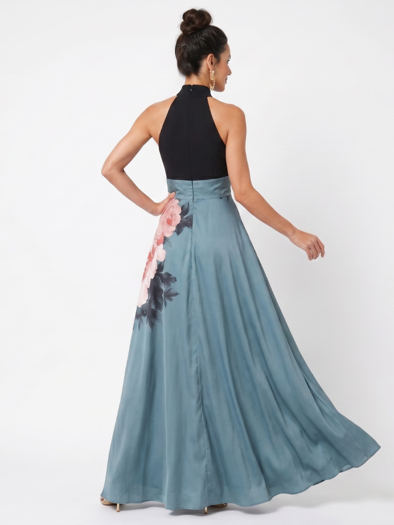 Abigail | Halter Floral Maxi Dress
