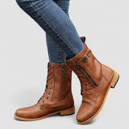 Cheryl – Lace-Up Combat Ankle Boots