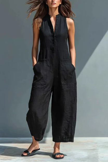 Aubree | Elegant Linen-Look Jumpsuit