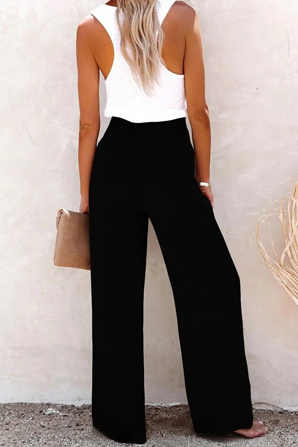 Julia – High-Waist Wide-Leg Linen-Look Pants