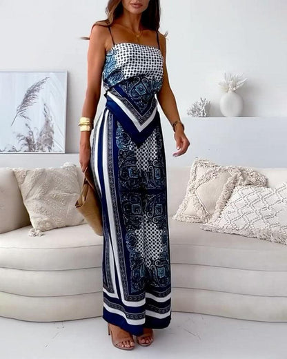 Carolanne | Holiday Ready Stylish Lace-Up Vest & Pants Two-Piece Set Dress