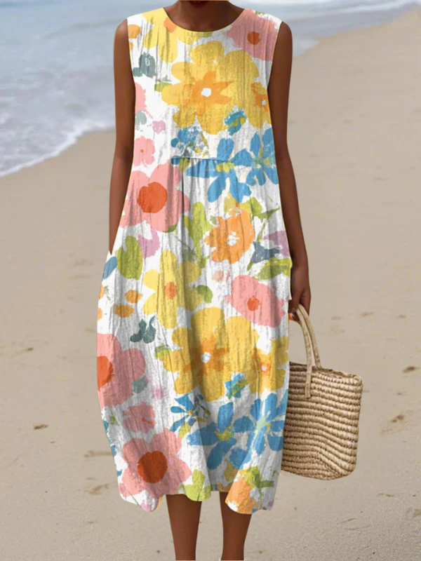 Rosalee | Pastel Floral Midi Dress