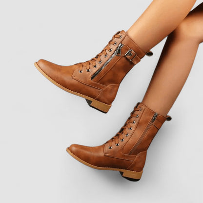 Cheryl – Lace-Up Combat Ankle Boots