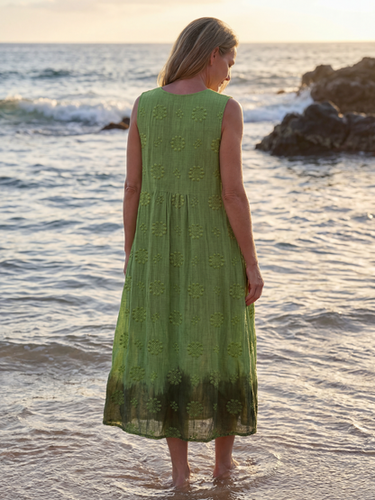 Una | Garden Texture Midi Dress