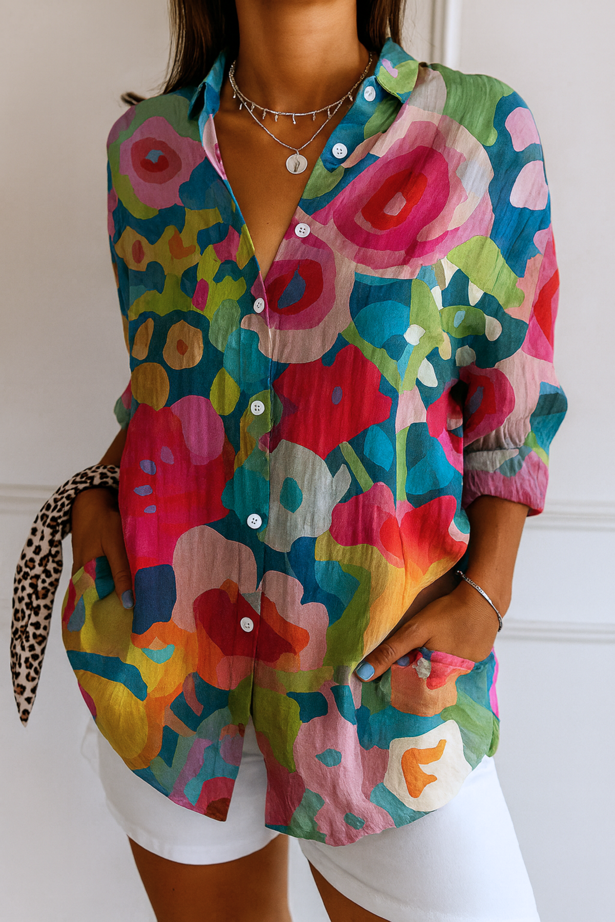Kristy – Artistic Floral Print Blouse