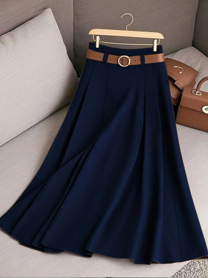 Mariah | Solid Colour High Waist a-Line Casual Skirt