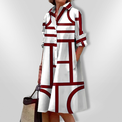 Maia | Geometric Midi Dress