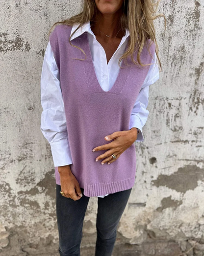 Alicia – Classic Knit Layering Vest