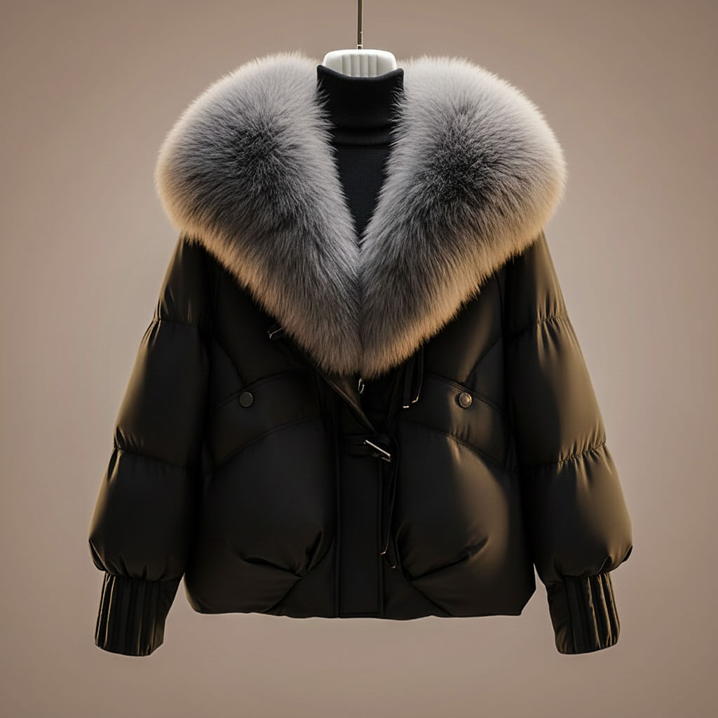 Hazel – Quilted Puffer Jacket with Faux Fur Collar
