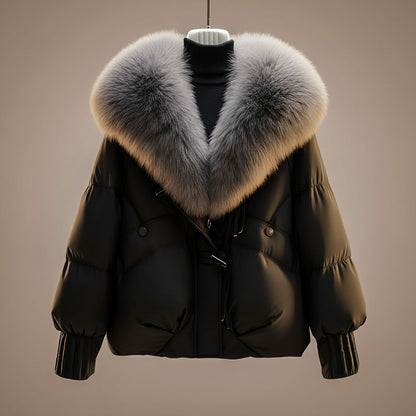 Hazel – Quilted Puffer Jacket with Faux Fur Collar