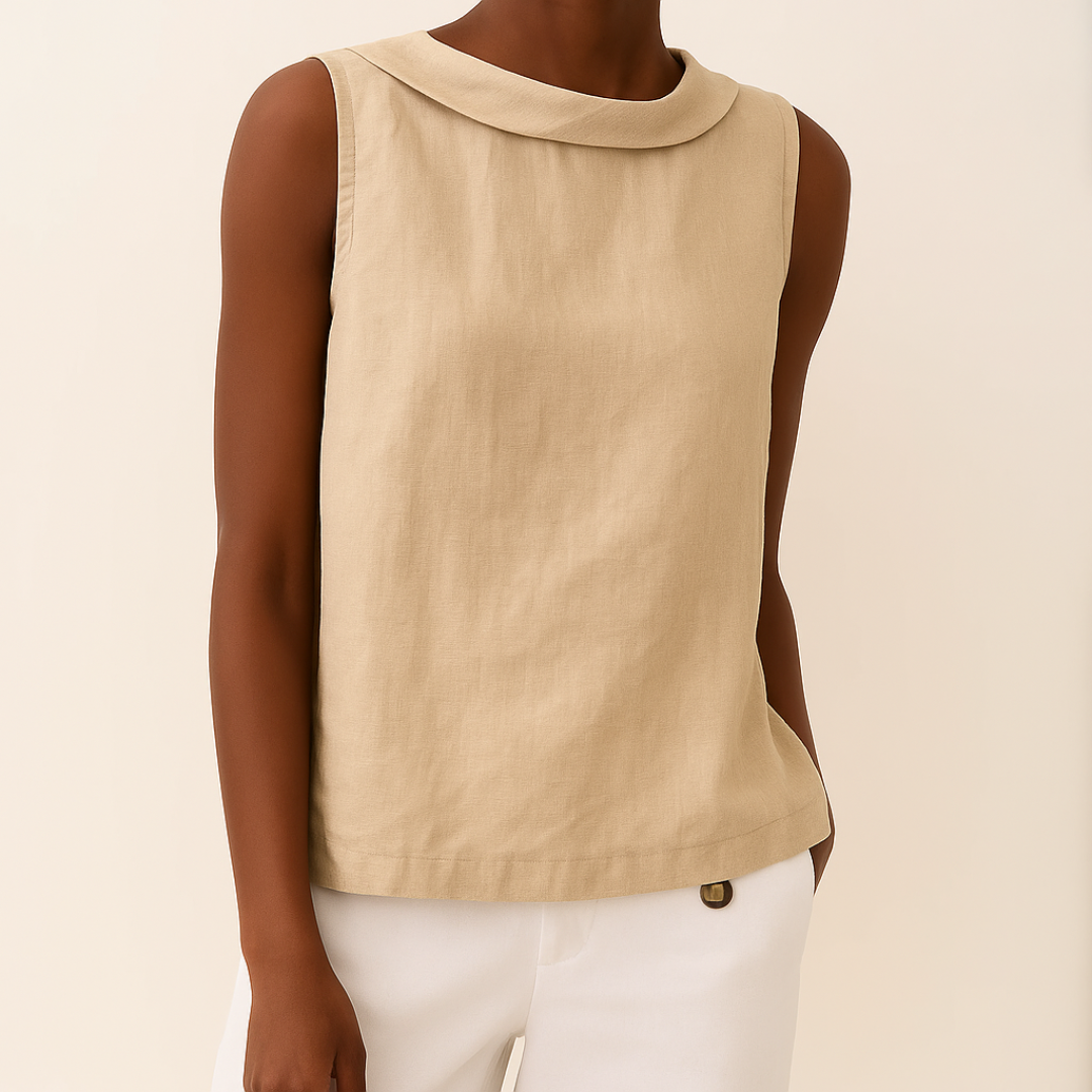Hunter | Sleeveless Roll Collar Top