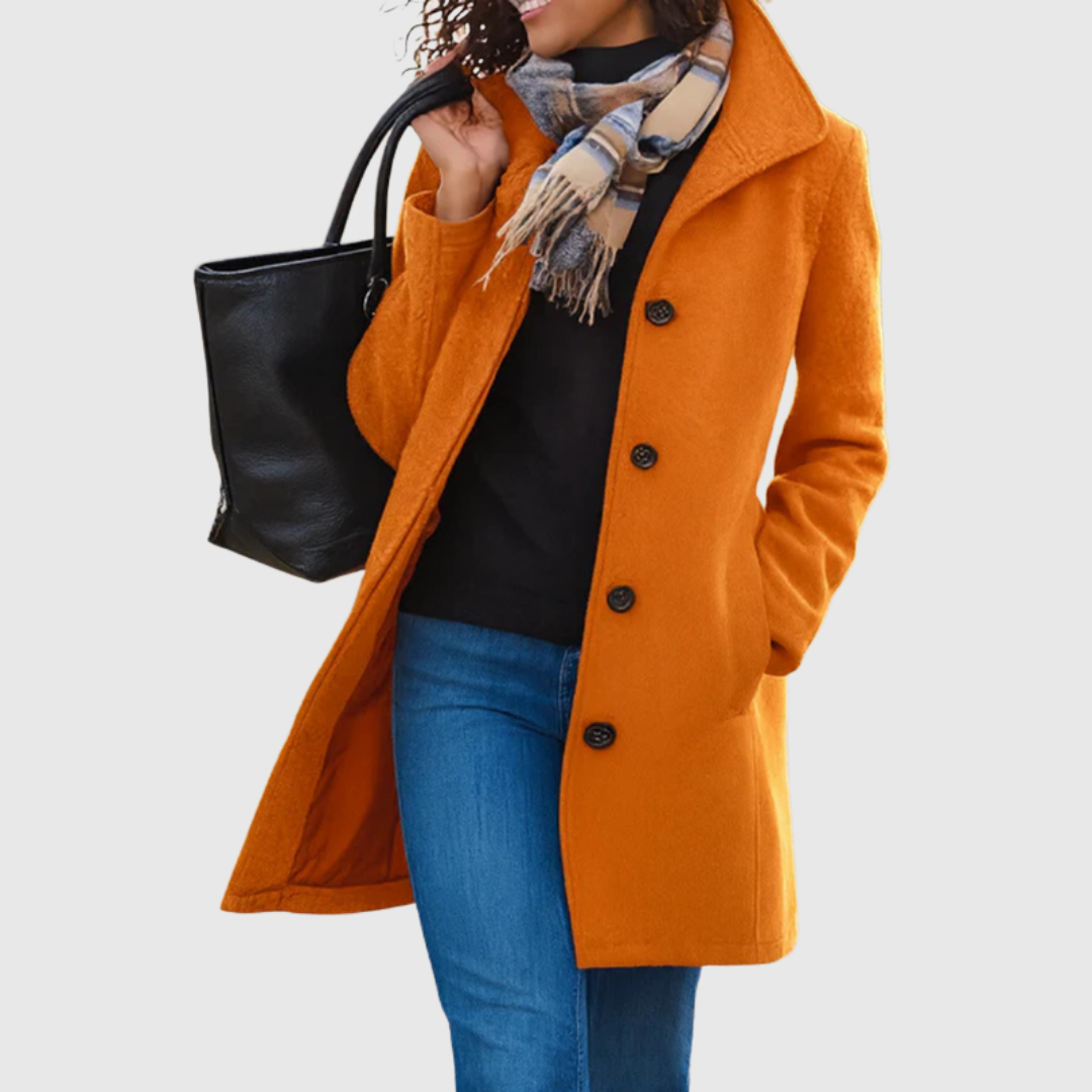 Kathleen – Classic Tailored Button-Front Coat