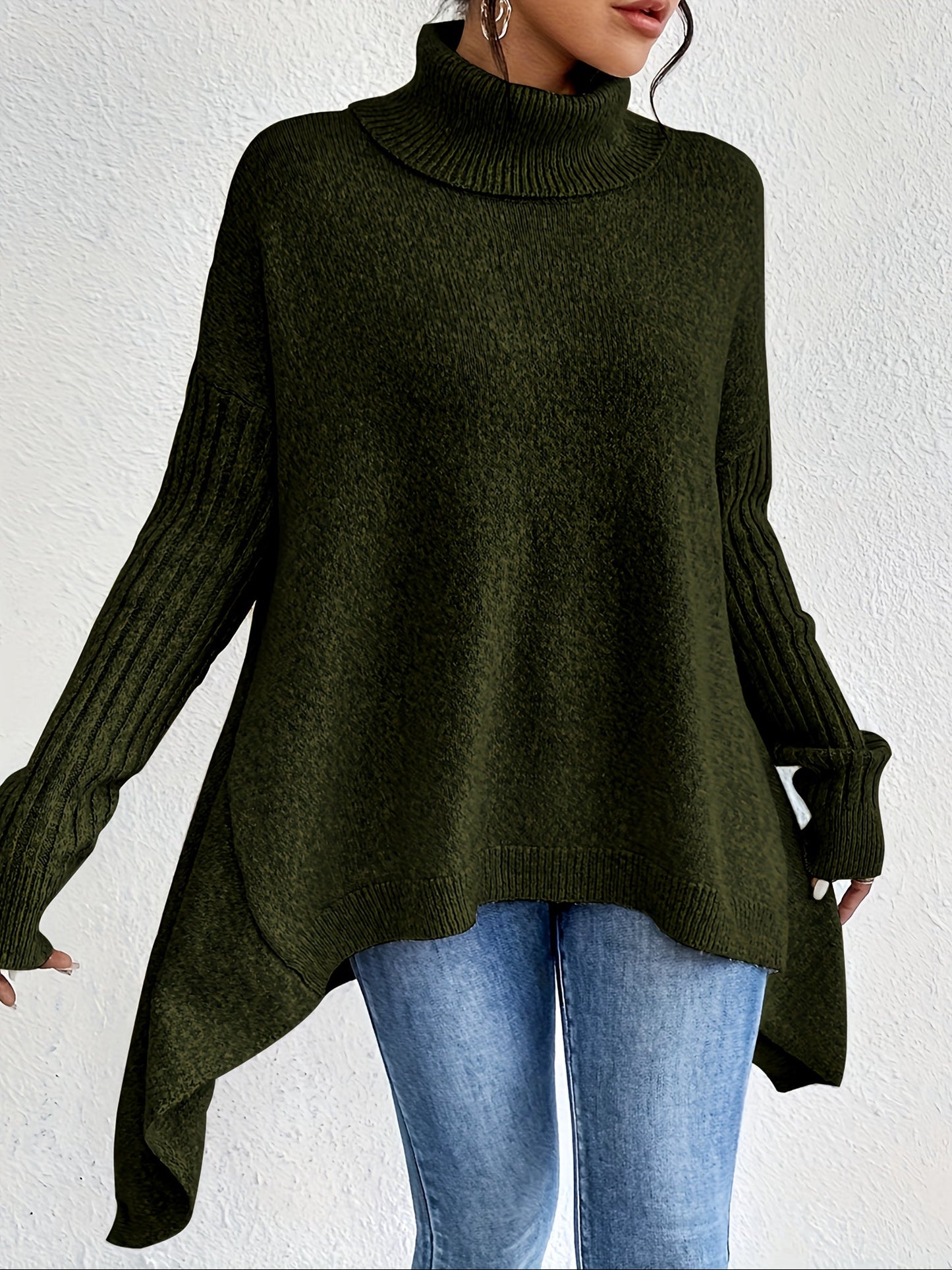 Karen – Oversized Turtleneck Knit Jumper