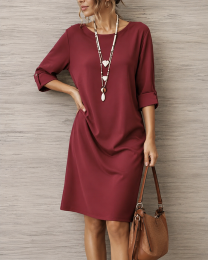 Shirley – Relaxed Midi Dress with Side Pockets
