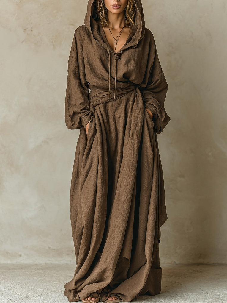 Riley | Flowing Hooded Maxi Dress