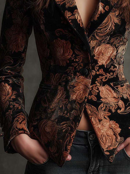 Gladys – Baroque Floral Tailored Blazer
