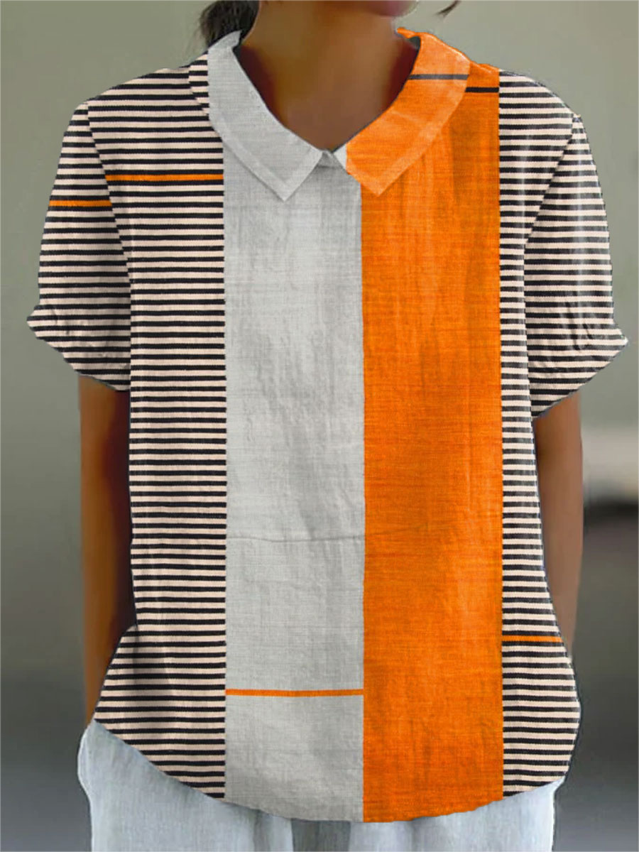 Salma | Colour Block Striped Shirt