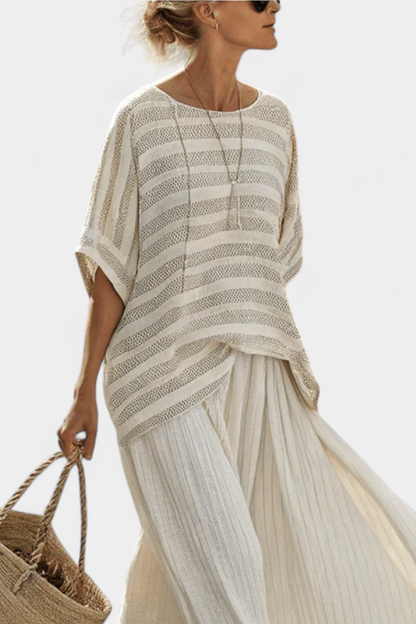Elinor | Comfortable Striped Top & Flowing Linen Pants