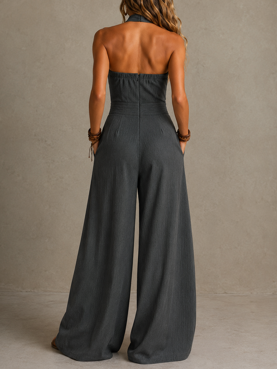 Jodi – Wide-Leg Halter Jumpsuit