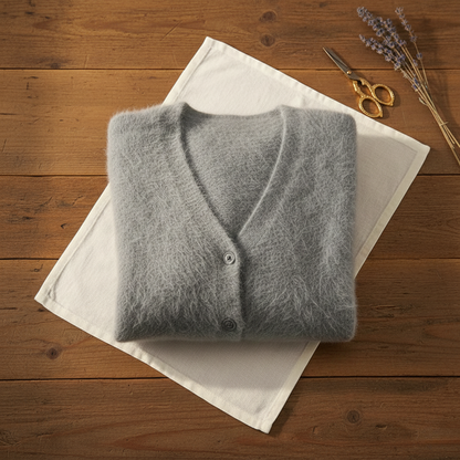 Marla – Fluffy V-Neck Button Cardigan