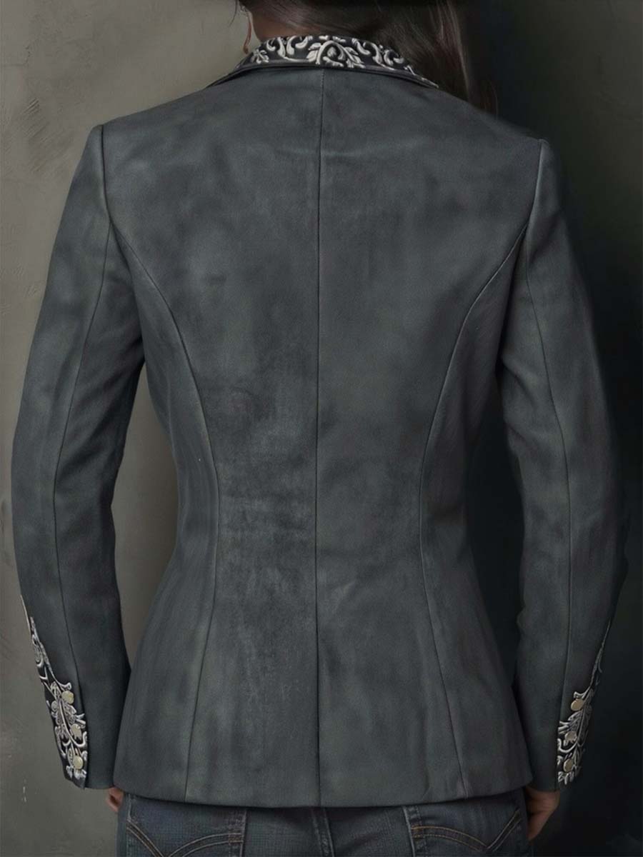 Reba – Embossed Floral Tailored Blazer