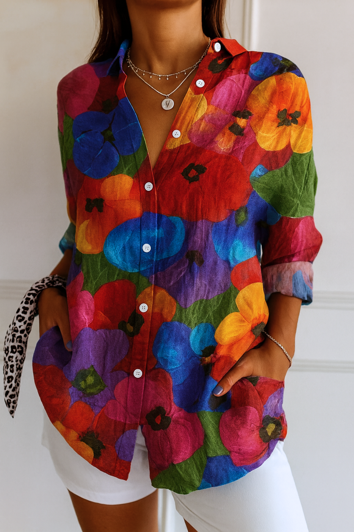 Kristy – Artistic Floral Print Blouse
