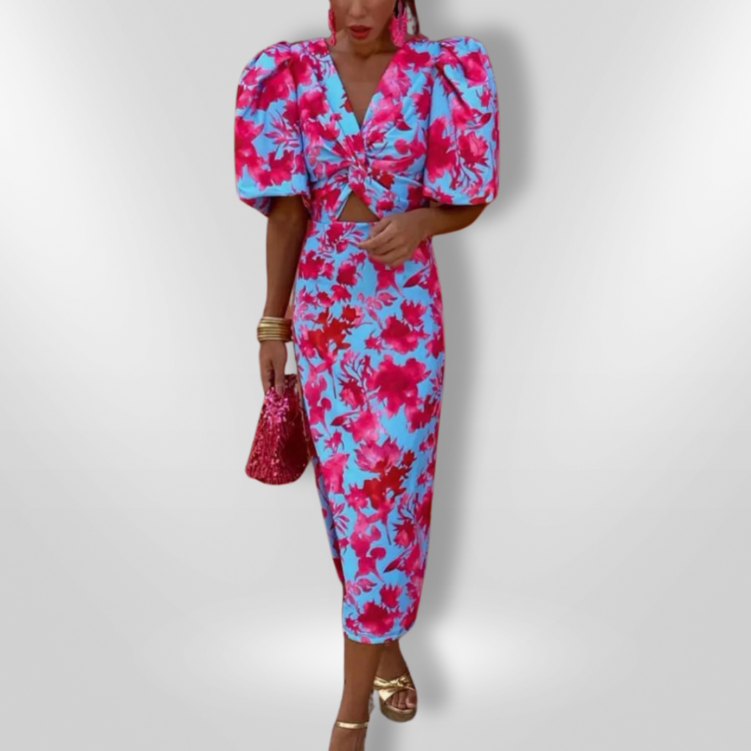 Dior | Pleated Sleeve Colourful Dress