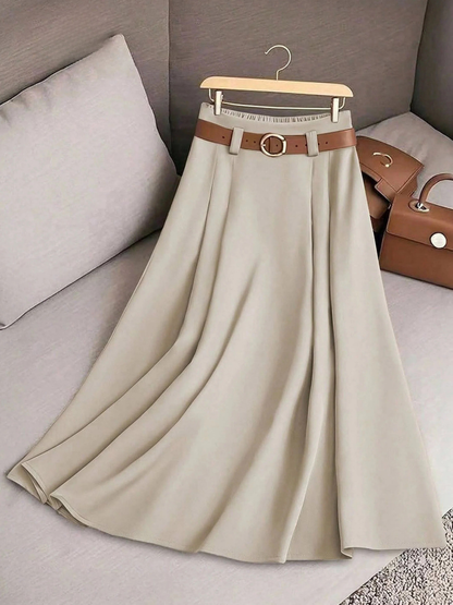 Mariah | Solid Colour High Waist a-Line Casual Skirt