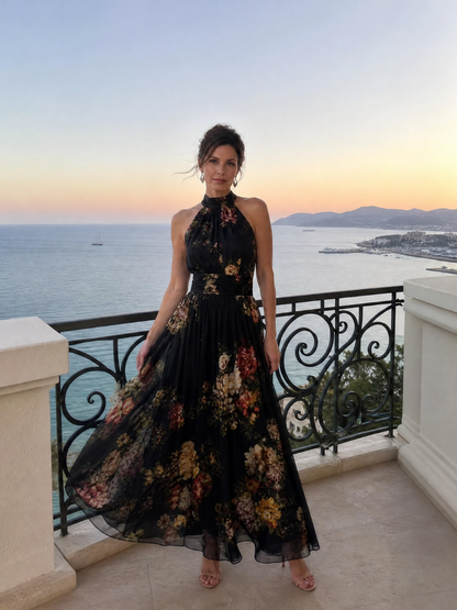 Grace | Floral Halter Midi Dress