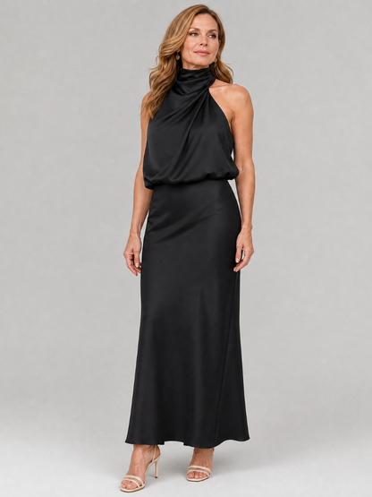 Natalie | Draped Neck Midi Dress