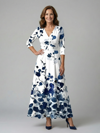 Brya | Cross Wrap Neck Midi Dress