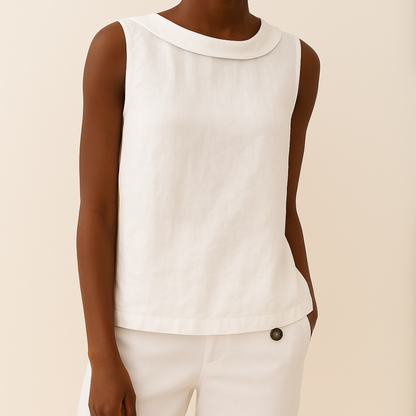 Hunter | Sleeveless Roll Collar Top