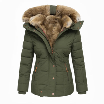 Robin – Quilted Winter Coat with Fur Hood