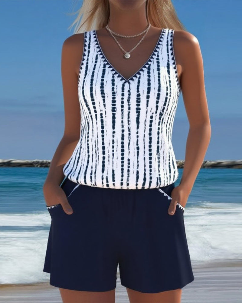Deborah – Printed Tank Top and Shorts Set