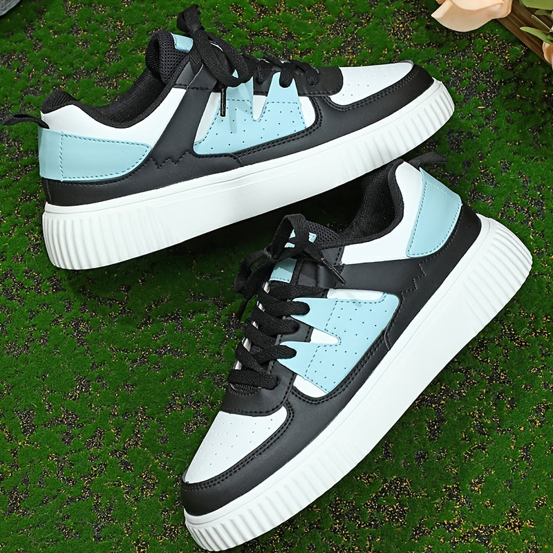 Janet – Lace-Up Colourblock Platform Sneakers