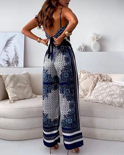 Carolanne | Holiday Ready Stylish Lace-Up Vest & Pants Two-Piece Set Dress