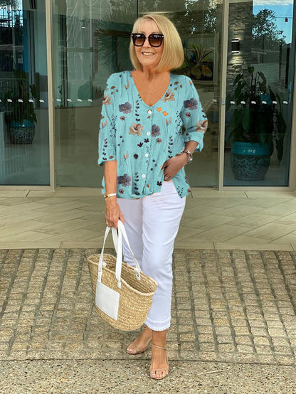 Robin | Printed Button Tunic Top