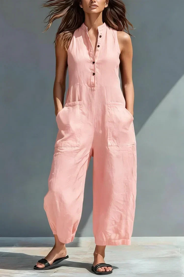 Aubree | Elegant Linen-Look Jumpsuit