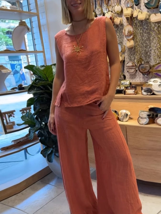 Luella – Relaxed Linen-Look Two-Piece Set