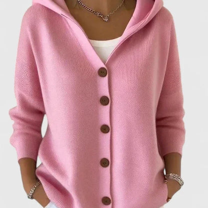 Marilyn – Hooded Button-Down Knit Cardigan