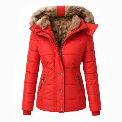 Robin – Quilted Winter Coat with Fur Hood