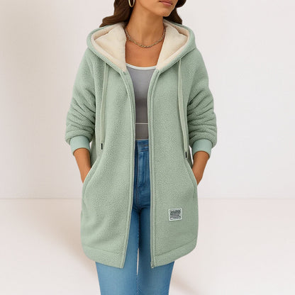 Bonita – Hooded Longline Teddy Fleece Coat